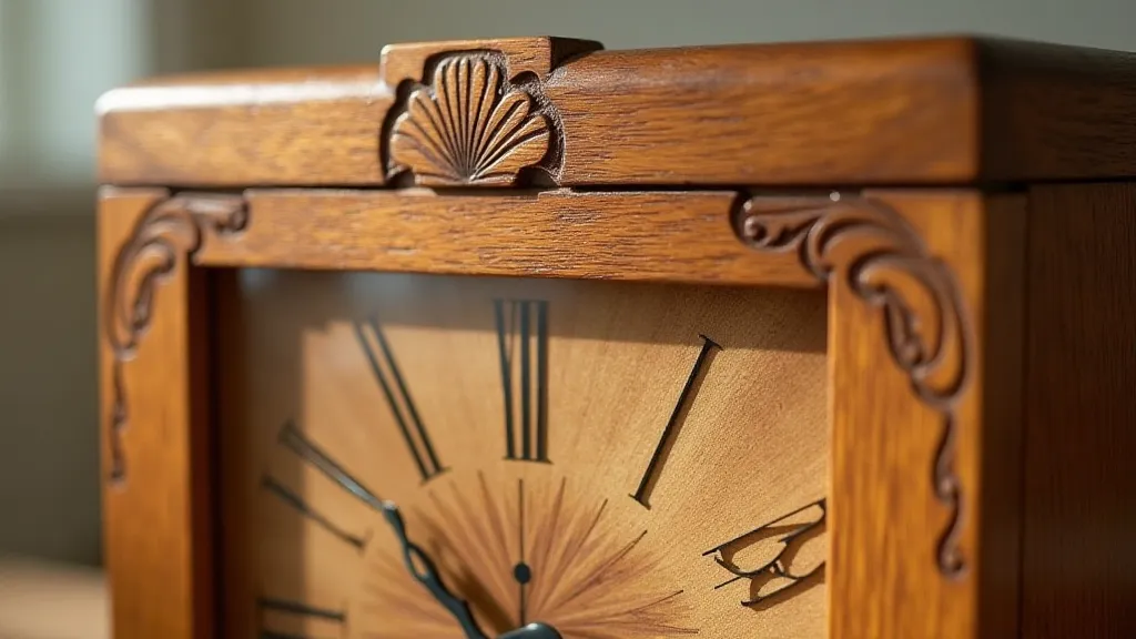 Arts and Crafts style oak clock case