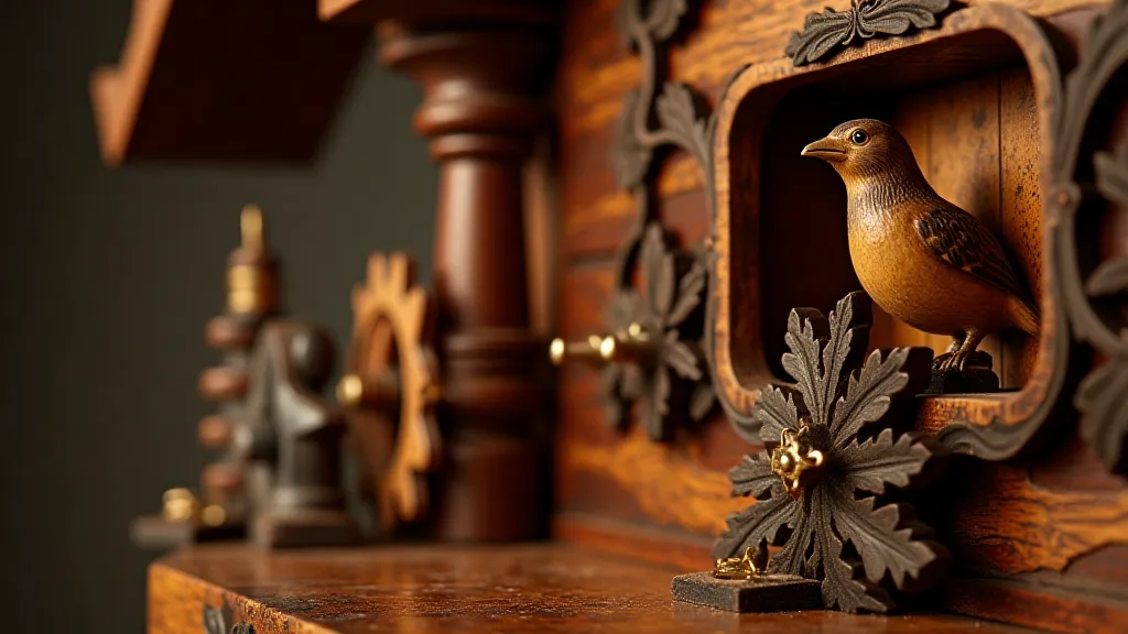 German Black Forest cuckoo clock mechanism