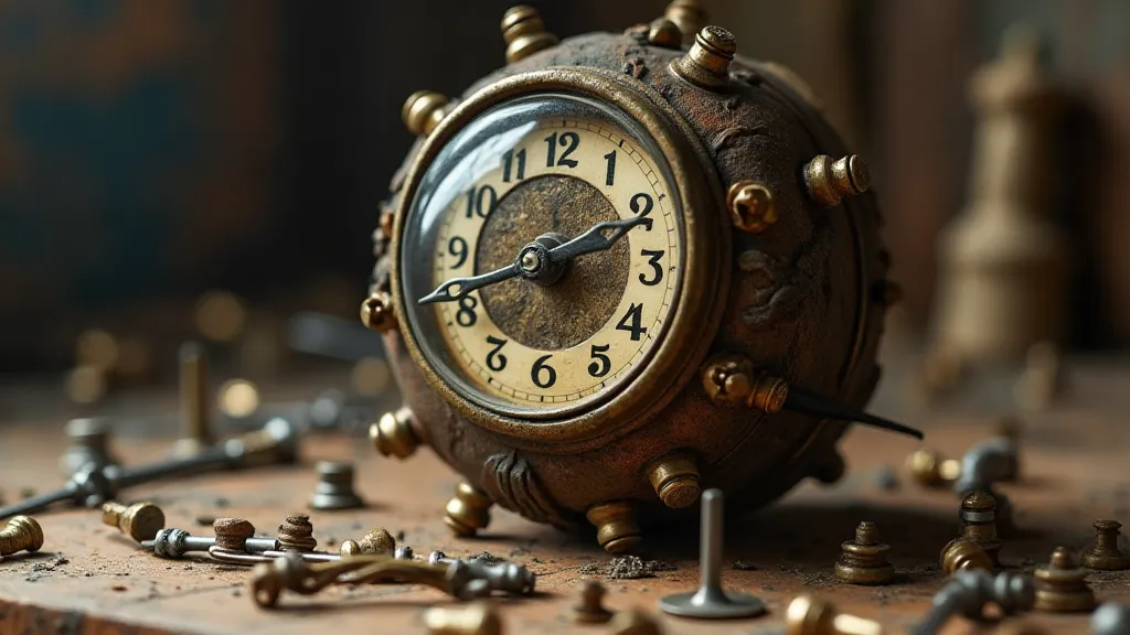 Antique clock being repaired