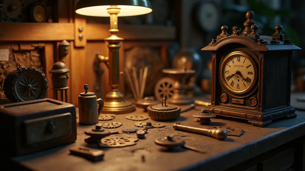 Antique clockmaker's workbench