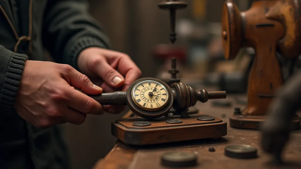 Craftsman shaping a clock hand