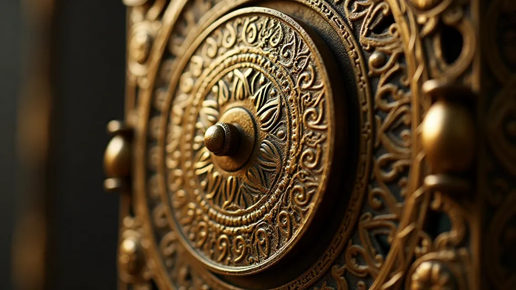 Detail of a pendulum with floral engravings
