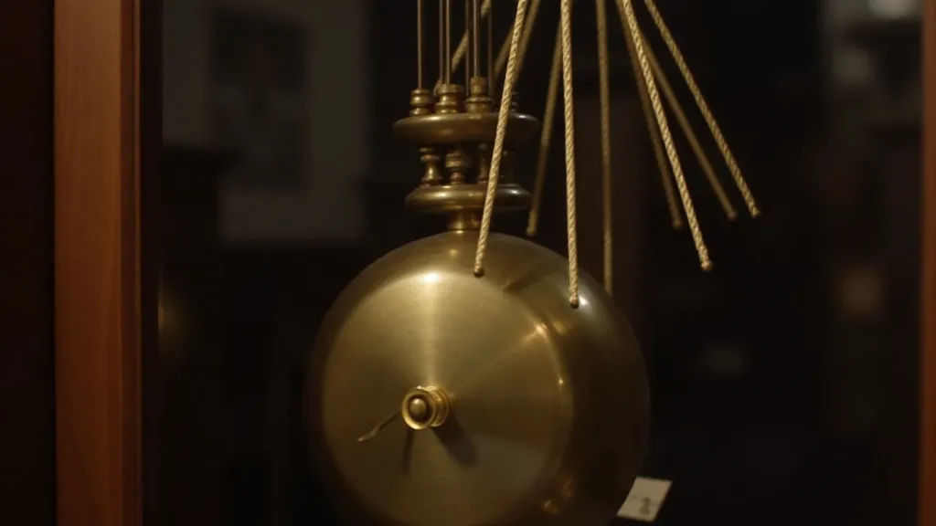 Brass pendulum swinging