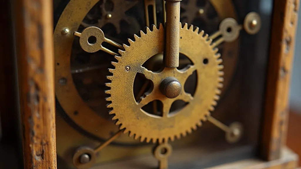 Verge escapement close-up